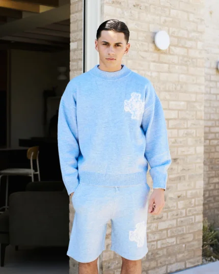 Essential 4M Knitted Sweater Sky Blue (1)